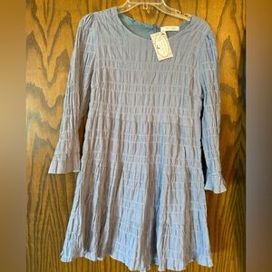 4/$10 NWT Tea n Lace Lauren Sky Design sz L cornflower blue peasant dress